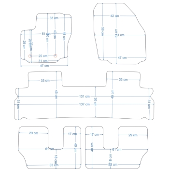 Ford Galaxy 2006-2012r. / S-Max 2006-2012r. (7os.) Dywaniki welurowe - PLATINUM - kolory do wyboru.